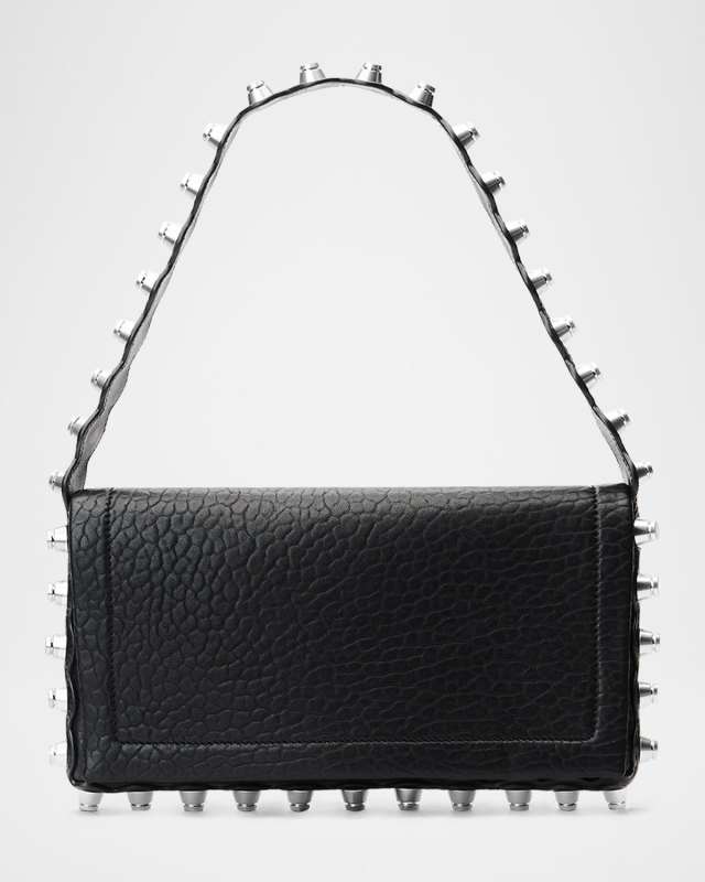 Roz Flap Studded Leather Shoulder Bag